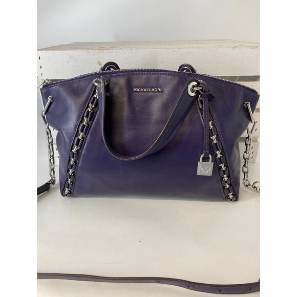 MICHAEL KORS, SMOOTH LEATHER DARK PURPLE WOMENS LARGE CROSSBODY BAG - Picture 2 of 15